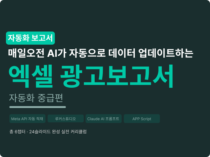 AI 자동화 엑셀 광고보고서 템플릿, 대시보드